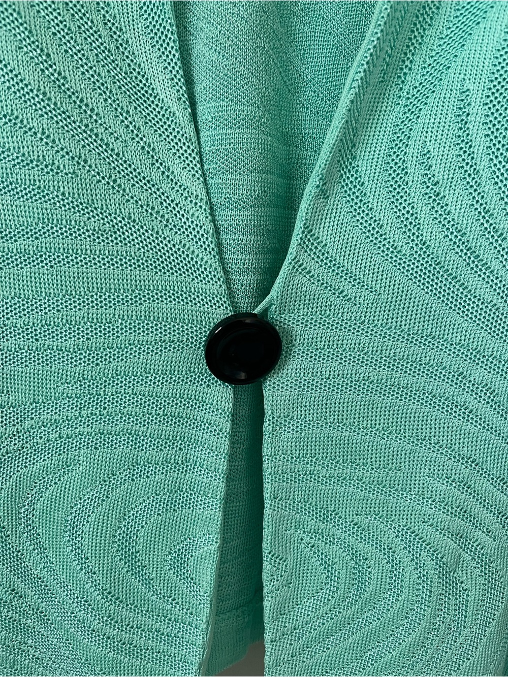 Ming Wang Women's XL Aqua Knit Jacket Cardigan Black Embellished Sleeve Office - Picture 6 of 10